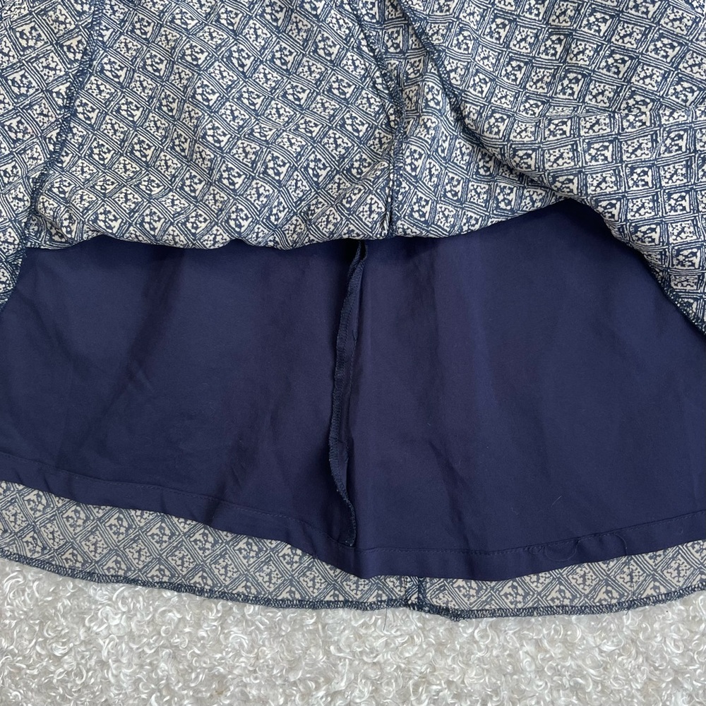 Madewell blue micro print printed silk mini skirt sz 4 | soft girl romantic - Picture 11 of 11